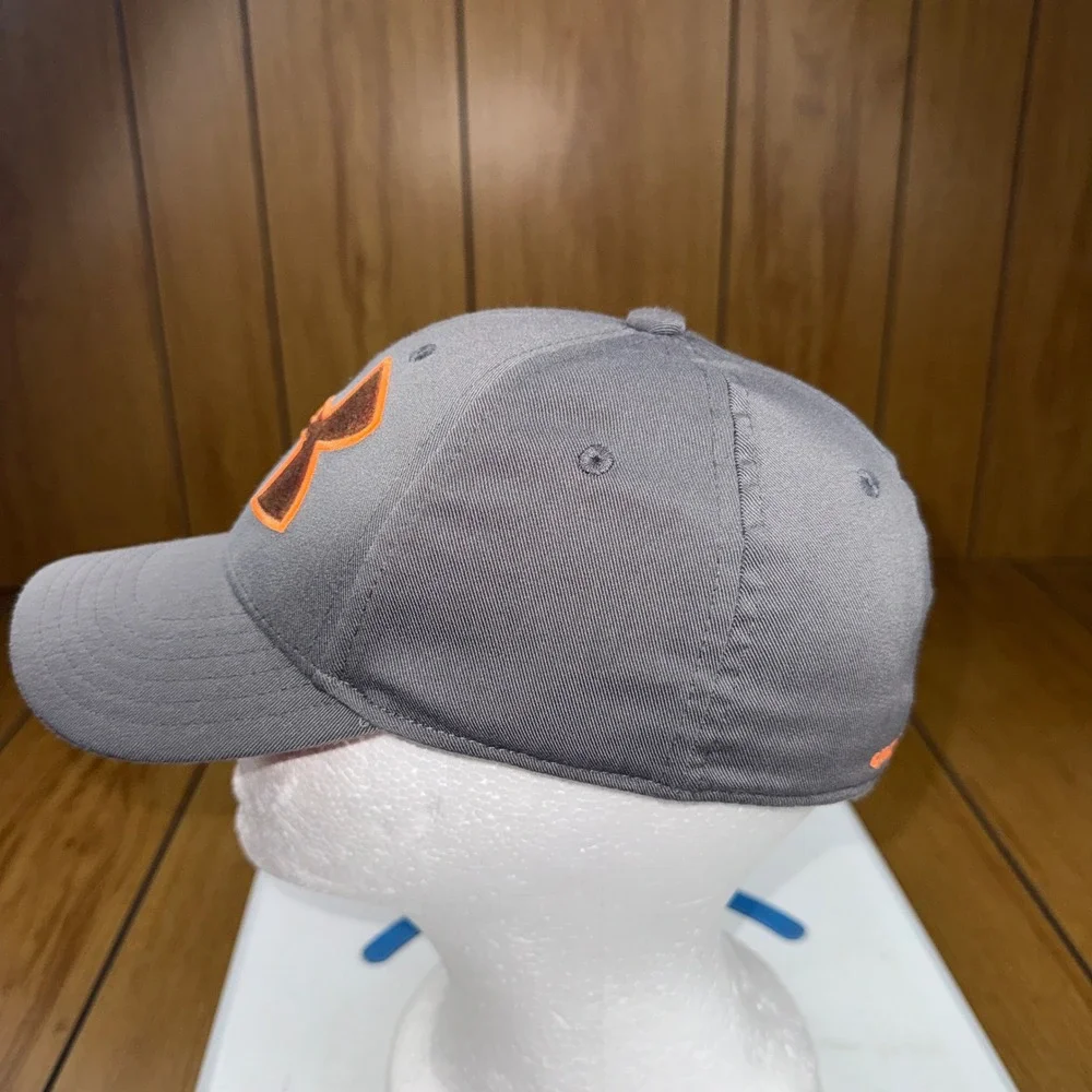 Under Armour Kids Gray Orange Embroidered Logo Baseball Hat Youth SM/MD Cap